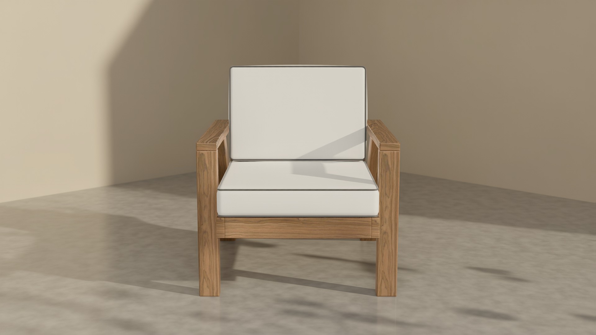 The lounge chair from the front