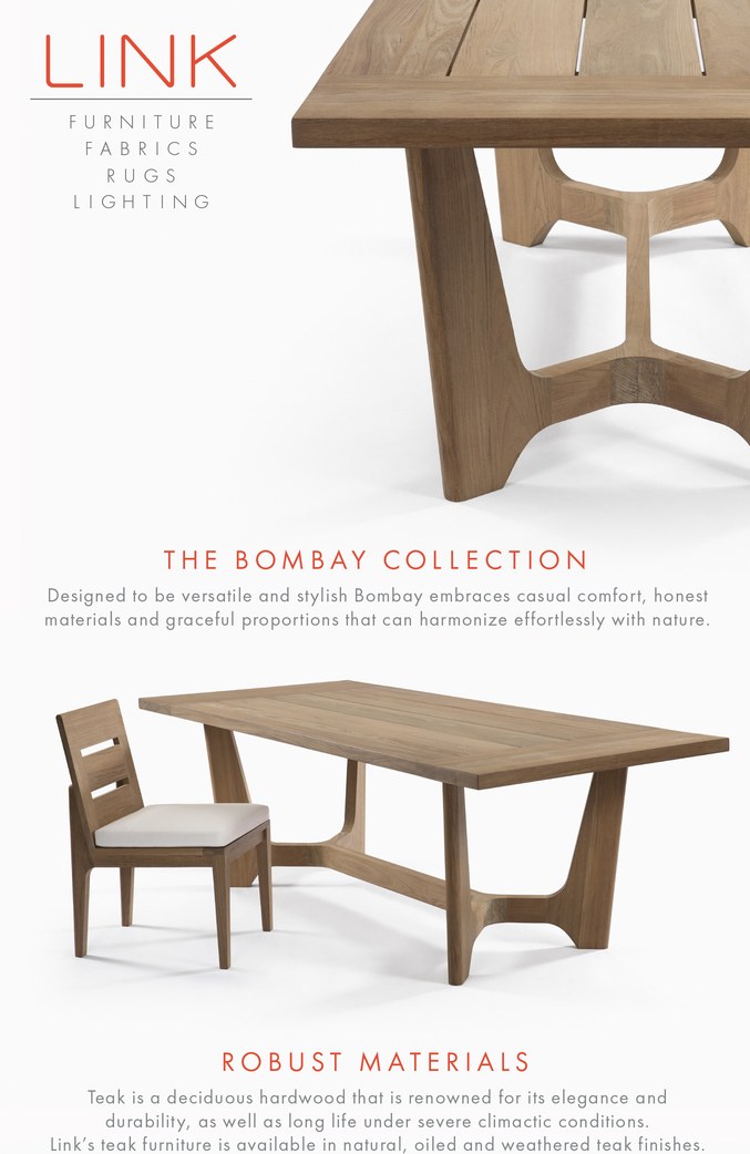 Email campaign introducing the Bombay teak collection
