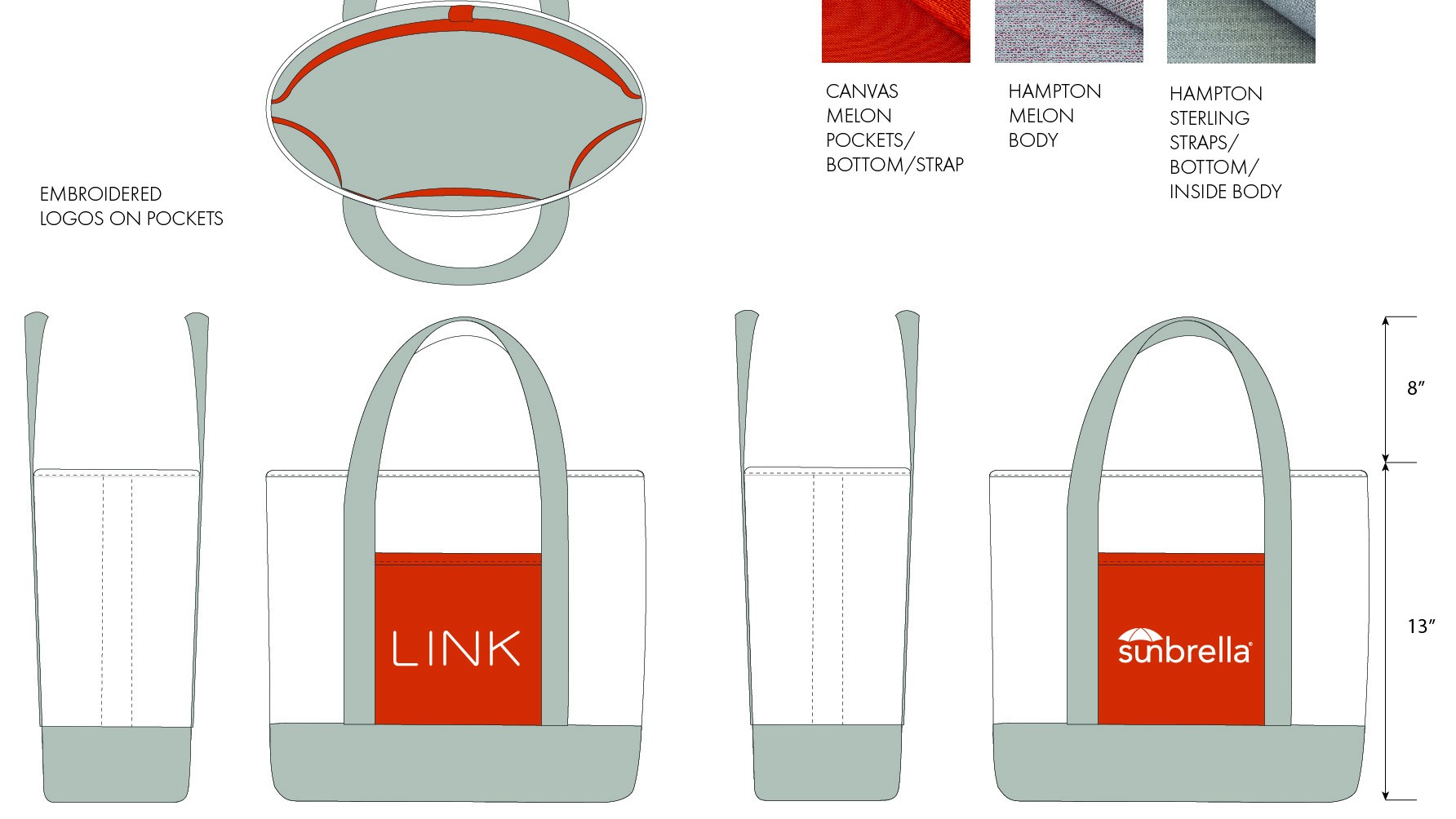 Spec drawing for the rug road-kit tote