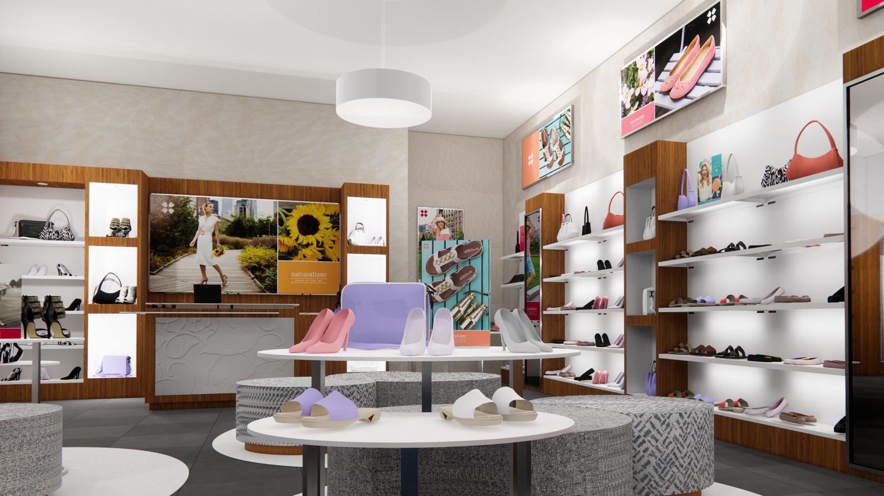 Rendering of a Naturalizer store interior